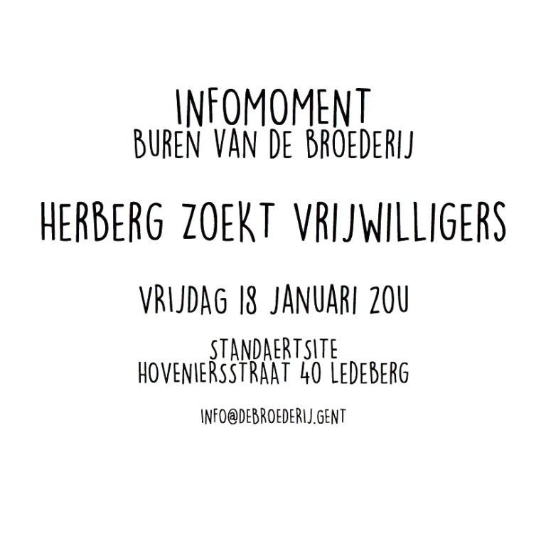 Infomoment: Herberg zoekt vrijwilligers